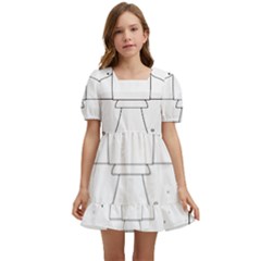 Going To Space - Cute Starship Doodle  Kids  Short Sleeve Dolly Dress by ConteMonfrey