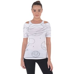 The Cuteness Of Saturn Shoulder Cut Out Short Sleeve Top by ConteMonfrey