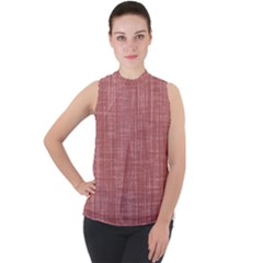 Painted Wood Mock Neck Chiffon Sleeveless Top by ConteMonfrey