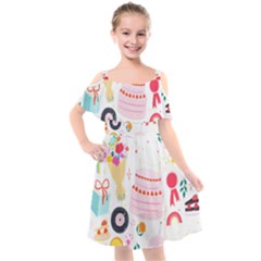 Its Time To Celebrate Kids  Cut Out Shoulders Chiffon Dress by ConteMonfrey