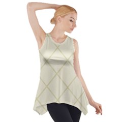 Discreet Cream Plaids Side Drop Tank Tunic by ConteMonfrey