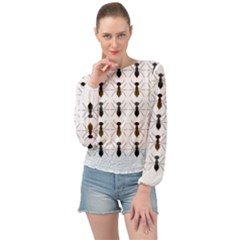 Ants Insect Pattern Cartoon Ant Animal Banded Bottom Chiffon Top by Ravend