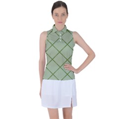 Discreet Green Plaids Women s Sleeveless Polo Tee by ConteMonfrey