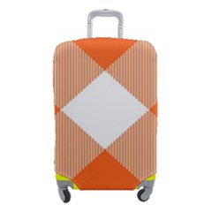 Orange And White Diagonal Plaids Luggage Cover (small) by ConteMonfrey