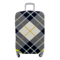 Black, Yellow And White Diagonal Plaids Luggage Cover (small) by ConteMonfrey