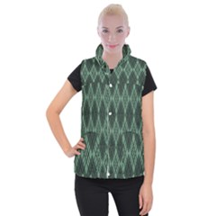 Dark Green Multi Colors Plaid  Women s Button Up Vest by ConteMonfrey