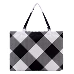 Black And White Diagonal Plaids Medium Tote Bag by ConteMonfrey