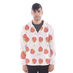 Strawberries Pattern Design Men s Hooded Windbreaker by Wegoenart