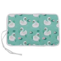 Elegant Swan Seamless Pattern Pen Storage Case (l) by Wegoenart