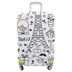 Big Collection With Hand Drawn Object Valentine Day Luggage Cover (medium) by Wegoenart