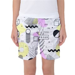 Graphic-design-geometric-background Women s Basketball Shorts by Wegoenart