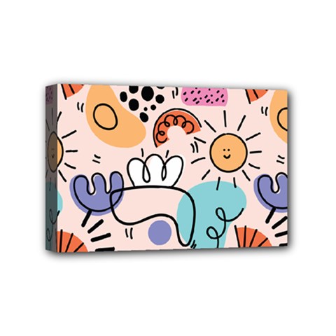 Abstract Doodle Pattern Mini Canvas 6  X 4  (stretched) by designsbymallika