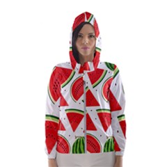 Watermelon Cuties White Women s Hooded Windbreaker by ConteMonfrey