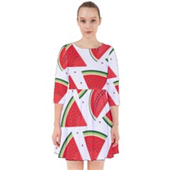 Watermelon Cuties White Smock Dress by ConteMonfrey