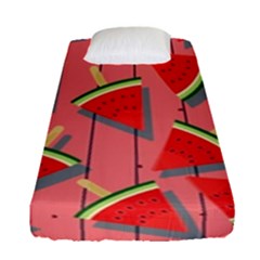 Red Watermelon Popsicle Fitted Sheet (single Size) by ConteMonfrey