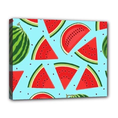 Blue Watermelon Canvas 14  X 11  (stretched) by ConteMonfrey