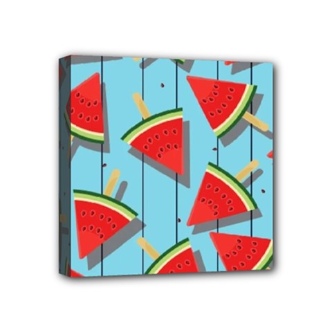 Blue Watermelon Popsicle  Mini Canvas 4  X 4  (stretched) by ConteMonfrey