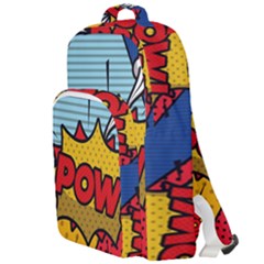 Pow Word Pop Art Style Expression Vector Double Compartment Backpack by Wegoenart