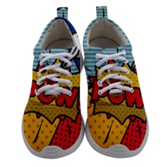 Pow Word Pop Art Style Expression Vector Women Athletic Shoes by Wegoenart