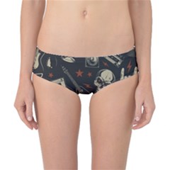 Grunge Seamless Pattern With Skulls Classic Bikini Bottoms by Wegoenart