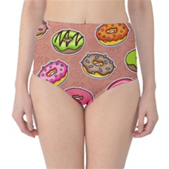 Doughnut Doodle Colorful Seamless Pattern Classic High-waist Bikini Bottoms by Wegoenart