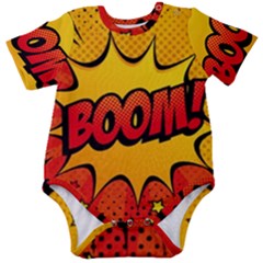 Explosion Boom Pop Art Style Baby Short Sleeve Onesie Bodysuit by Wegoenart