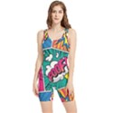 Comic Colorful Seamless Pattern Women s Wrestling Singlet View1