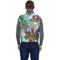 Graffiti Characters Seamless Patterns Men s Short Button Up Puffer Vest	 View4