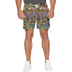 Graffiti Word Seamless Pattern Men s Runner Shorts by Wegoenart