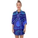 Wavy Abstract Blue Half Sleeve Chiffon Kimono View1