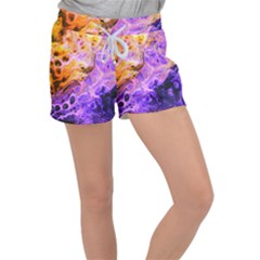 Conceptual Abstract Painting Acrylic Velour Lounge Shorts by Ravend