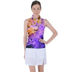 Conceptual Abstract Painting Acrylic Women s Sleeveless Polo Tee by Ravend