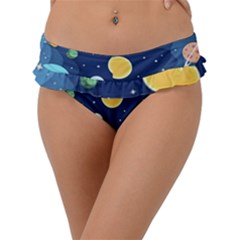 Galaxy Background Frill Bikini Bottom by danenraven