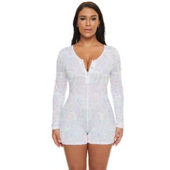 Computer Cyber Circuitry Circuits Electronic Long Sleeve Boyleg Swimsuit by Jancukart