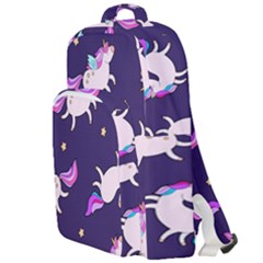 Fantasy Fat Unicorn Horse-pattern Fabric Design Double Compartment Backpack by Wegoenart