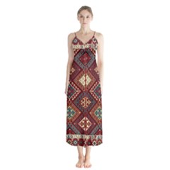 Armenian Carpet Button Up Chiffon Maxi Dress by Gohar