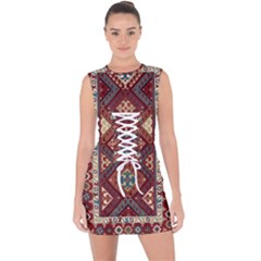 Armenian Carpet Lace Up Front Bodycon Dress by Gohar