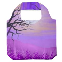 Abstract Nature Landscape Illustration Sky Clouds Premium Foldable Grocery Recycle Bag by Wegoenart