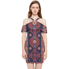 Armenian Old Carpet  Shoulder Frill Bodycon Summer Dress by Gohar