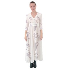 Doodles - Beach Time! Button Up Maxi Dress by ConteMonfrey