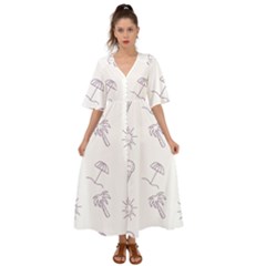 Doodles - Beach Time! Kimono Sleeve Boho Dress by ConteMonfrey