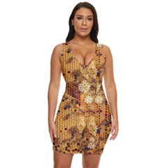 Insect Macro Honey Bee Animal Draped Bodycon Dress by Wegoenart