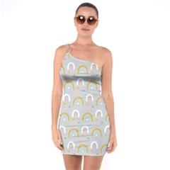 Rainbow Pattern One Soulder Bodycon Dress by ConteMonfrey