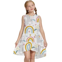 Unicorns, Hearts And Rainbows Kids  Frill Swing Dress by ConteMonfrey