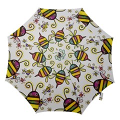 Bee Doodle Cartoon Hook Handle Umbrellas (large) by Wegoenart