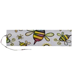 Bee Doodle Cartoon Roll Up Canvas Pencil Holder (l) by Wegoenart