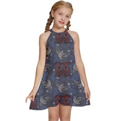 Armenian Ornaments Kids  Halter Collar Waist Tie Chiffon Dress by Gohar