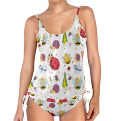 Cute Cartoon Insects Seamless Background Tankini Set by Jancukart