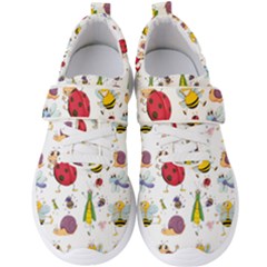 Cute Cartoon Insects Seamless Background Men s Velcro Strap Shoes by Jancukart