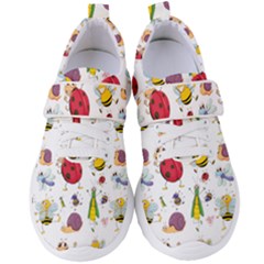 Cute Cartoon Insects Seamless Background Women s Velcro Strap Shoes by Jancukart